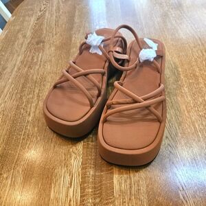 Strappy Sandals - Tan, Sz 9.5, NIB